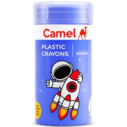 Camel Plastic Crayons for Extra Smooth,Bright-1N Eraser,1N Sharpener FREE