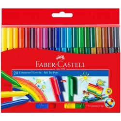 FABER CASTELL 50 Assorted Shades Connector Pens,Connector Filzstifte-Carton