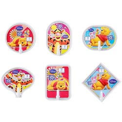 JOYO Winnie the Pooh Hard Plastic Printed Wall Hooks-6 Different Shapes Pieces