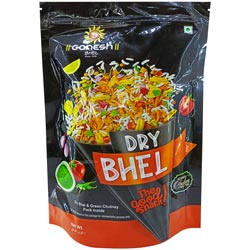 Ganesg Bhel Dry Bhel Snacks with Green Chutney-200gm Pouch