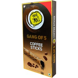 Gone Mad Gang of 5 Coffee Sticks Wafer Rolls with Choco Coffee Cream-5Pcs/62.5gm