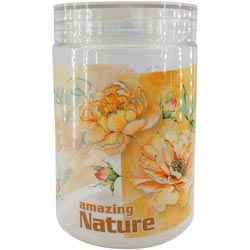 Fully Transparent Printed Kitchen Container wit Spoon-650ml approx