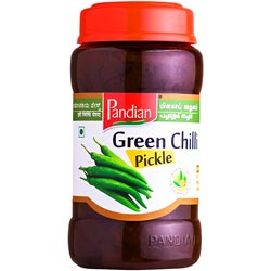 Pandian Green Chilli Pickle,Spicy and Delicious Pickle-100gm Bottle