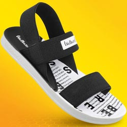 Walkaroo Boys,Men Black White Trending Back Belt Sandals-(Art No:WG8408)