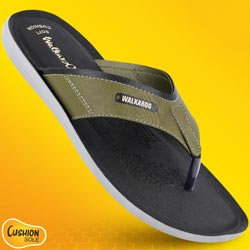 Walkaroo Basix Men Soft Cushion V Strap Daily Wear Slippers-Art No:BX1265-OLIVE
