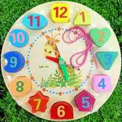 Wooden Beaded Shapes Clock