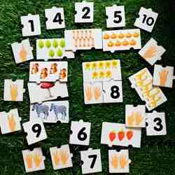 3 Pieces Wooden Number Puzzle