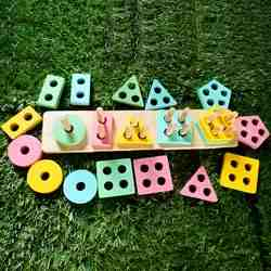 Wooden 5 Column Shape Sorter