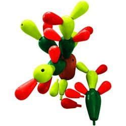 Multicolor Wooden Cactus to Help Hand Eye Coordination to Kids