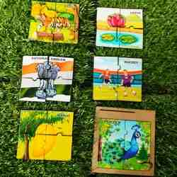 4 Pieces Wooden Puzzle National Symbols Combo of 6