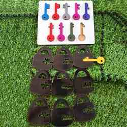 Wooden Lock and Key Matching Montessori Puzzle