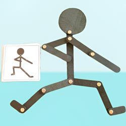 Wooden Stick Man Pattern Game with 24 Different Positions