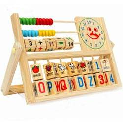 Abacus and Clock Frame with Stand