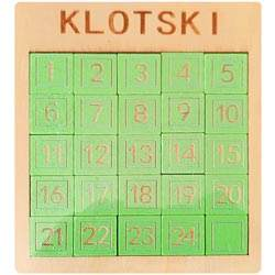 Wooden Number Slide Puzzle IQ Game 1 to 25 Numbers