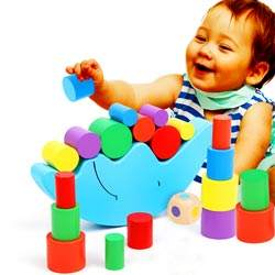 Moon Balance Wooden Toy-Jenga with Dice