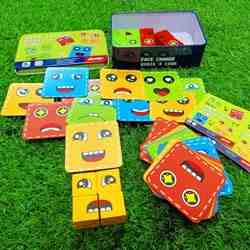 Face Change Rubik's Cube with Steel Case,Face Puzzle Cards
