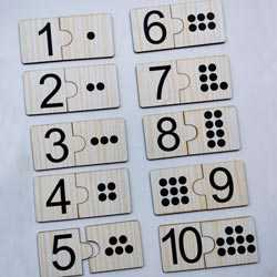 Big Size 2 Pieces Number and Dot Matching Puzzle