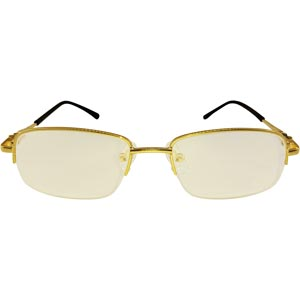 Half Metal Golden Frame Sunglasses with Side Grip Spring for Power Lenses-ONLY F