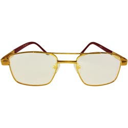 Full Metal Square Frame Fancy Sunglass with Spring for Side Grip