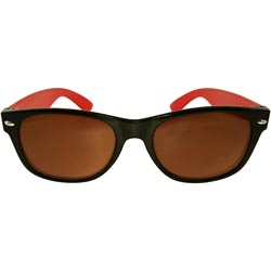 Kids Brown Shade Stylish Fibre Frame Sunglass Upto 7 Years-Black with Red