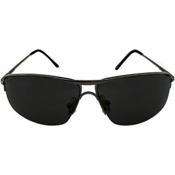 Half Metal Frame Black Fancy Sunglass with Spring for Side Grip-Black Shade