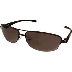 Half Metal Frame Light Brown Fancy Sunglass with Spring for Side Grip